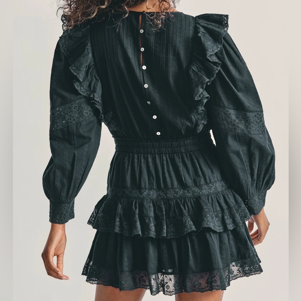 Loveshackfancy Santorini Dress in Black, worn once XS 100% cotton - Picture 2 of 7